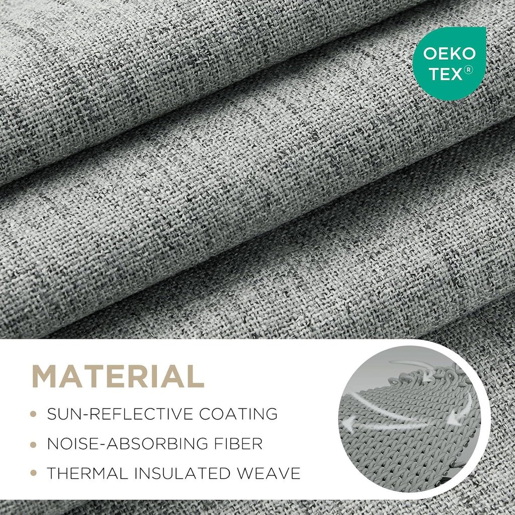 Joydeco Blackout Curtains for Bedroom - 90 Inch Long 100% Light Blocking 2 Panels Light Grey Drapes, Thermal Insulated Room Darkening Curta…