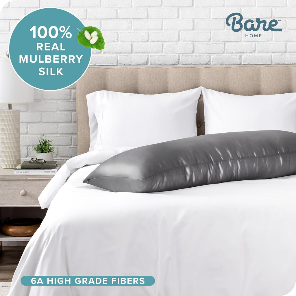 BareHome Bare Home 100% Mulberry Silk Pillowcase for Hair and Skin - Ultra 6A Grade 19 Momme Silk Pillow Case - Hidden Zipper - Breathable…