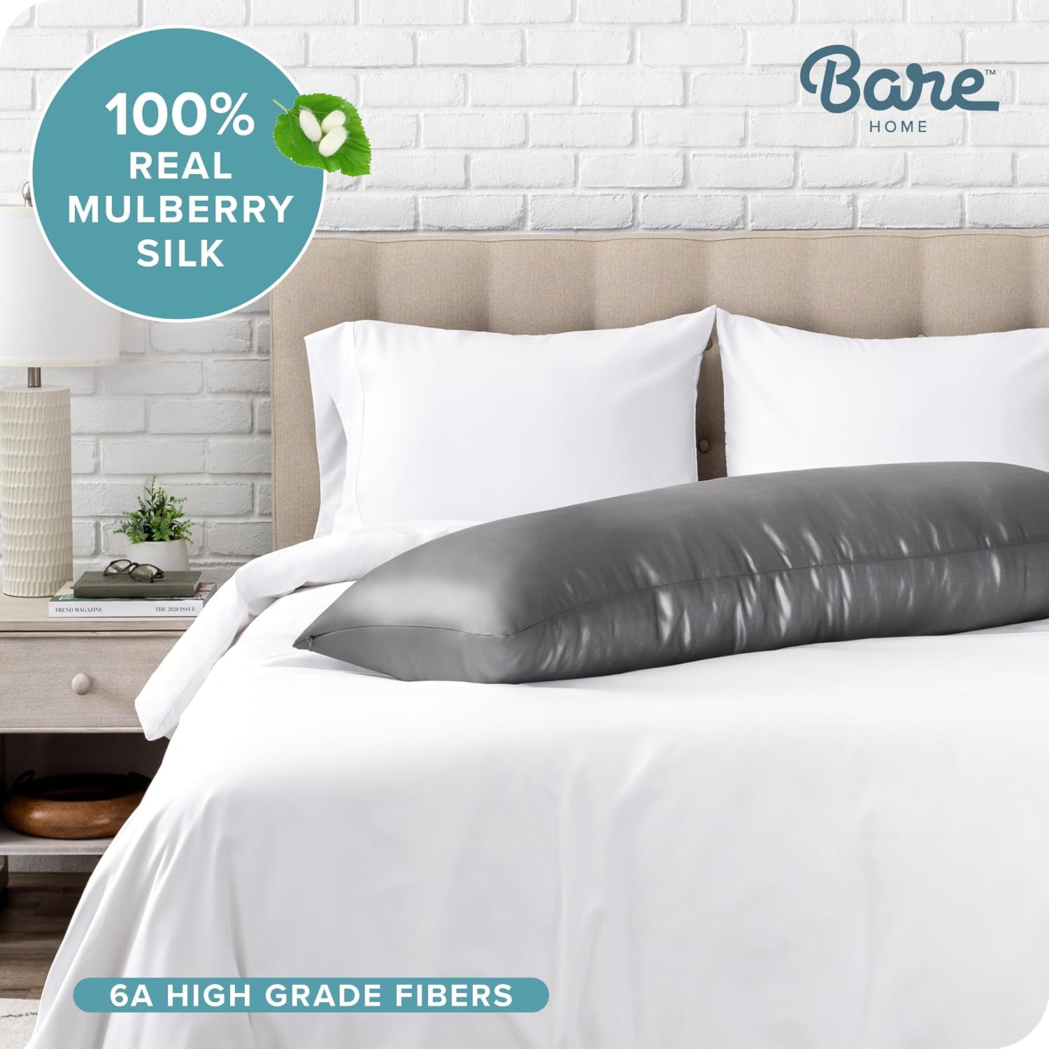 BareHome Bare Home 100% Mulberry Silk Pillowcase for Hair and Skin - Ultra 6A Grade 19 Momme Silk Pillow Case - Hidden Zipper - Breathable…