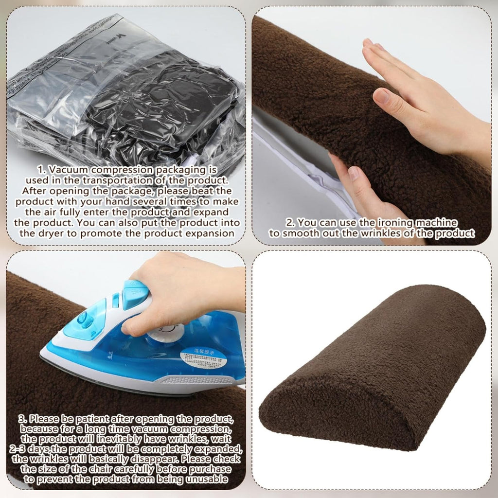 Wesiti Recliner Foot Pillow Cushion High Resilience Sherpa Memory Foam Bolster Sleeping Rest Multipurpose Half Roll Leg Pillow Suitable…