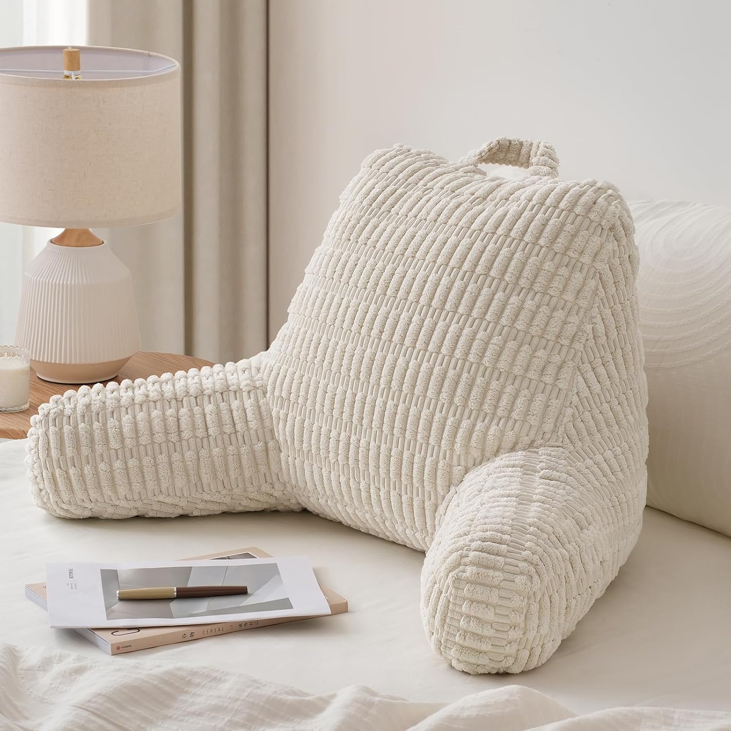 Blissful Diary Reading Pillow, Backrest Pillow with Shredded Memory Foam for Adult & Children, Designed for Bed and Couch Sitting Up…