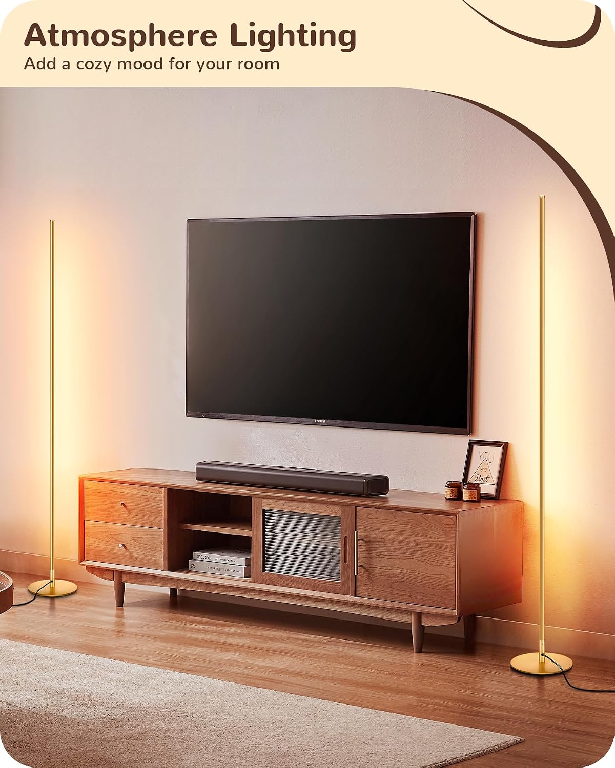 EDISHINE Floor Lamp, Remote Control & Foot Switch Floor Lamps for Living Room, 10%-100% Dimmable Standing Lamp with 7 Color Temperature…