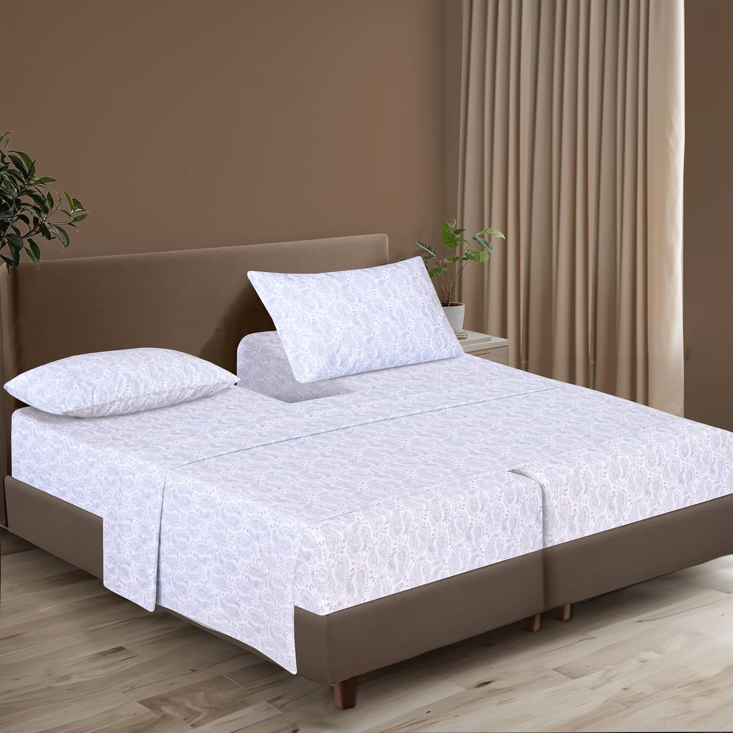 Zoyer 100% Cotton Sheets – Split King Size Percale Bedding, Cooling & Breathable, Durable with a Crisp, Soft & Comfortable Feel, 16" Deep P…