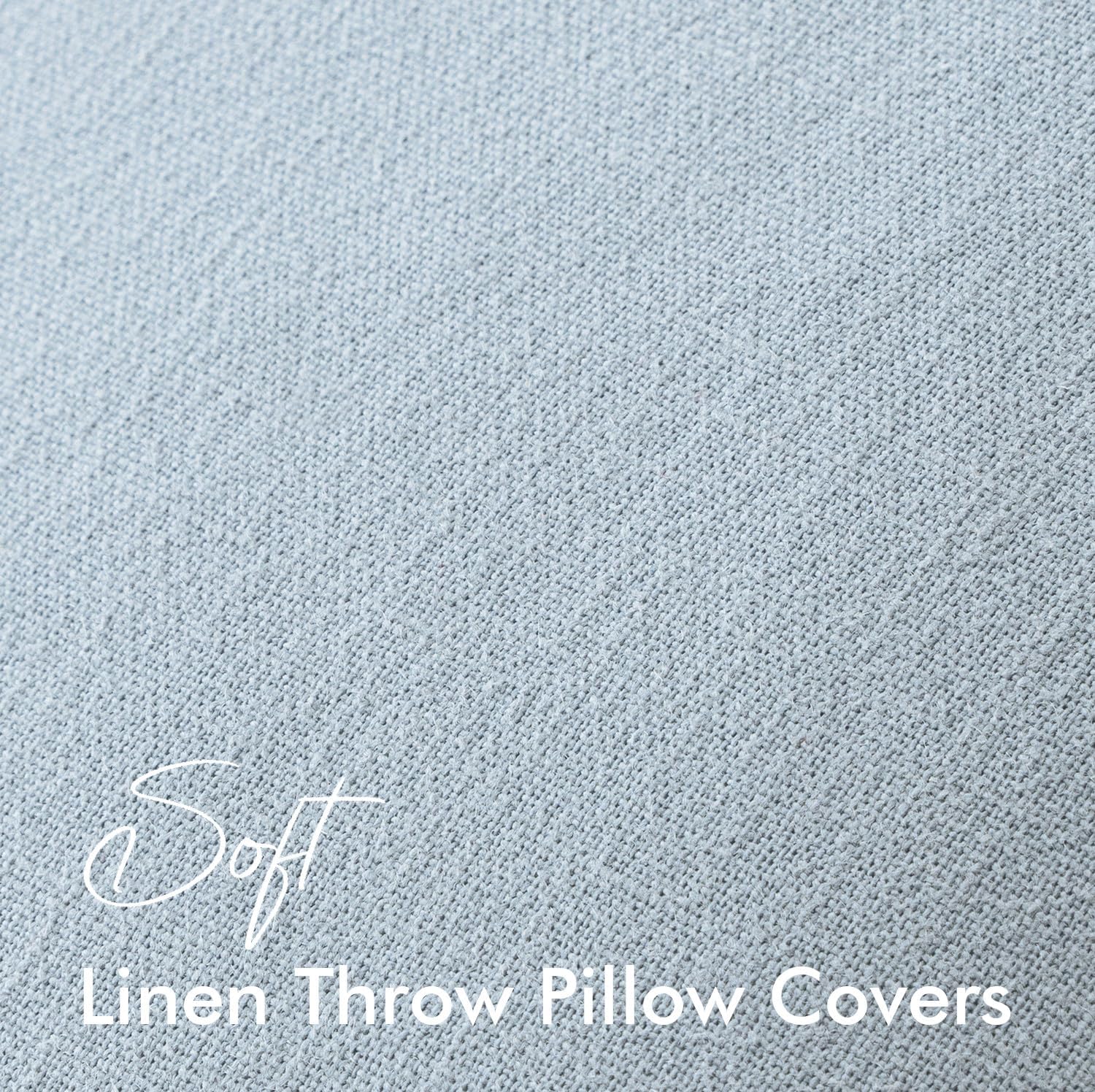 EMEMA Spring Throw Pillow Covers Decorative Linen Pillow Covers 24x24 Inch Light Blue Boho Farmhouse Neutral Couch Throw Pillows for Bed…