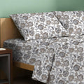 TEXAS LINEN CO. 100% Organic Cotton Percale Sheets Full Size - 4 PC Organic Cotton Full Size Percale Printed Sheet Sets, Soft, Crisp…