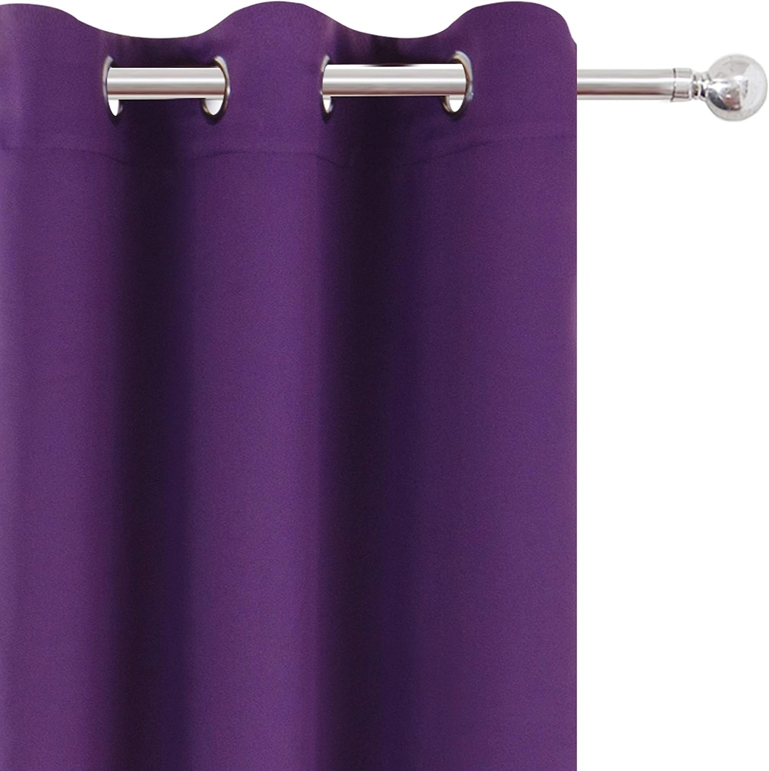 Lemomo Purple Blackout Curtains/42 x 63 Inch/Set of Two Panels Grommet Bedroom Curtains 63 Inch silver