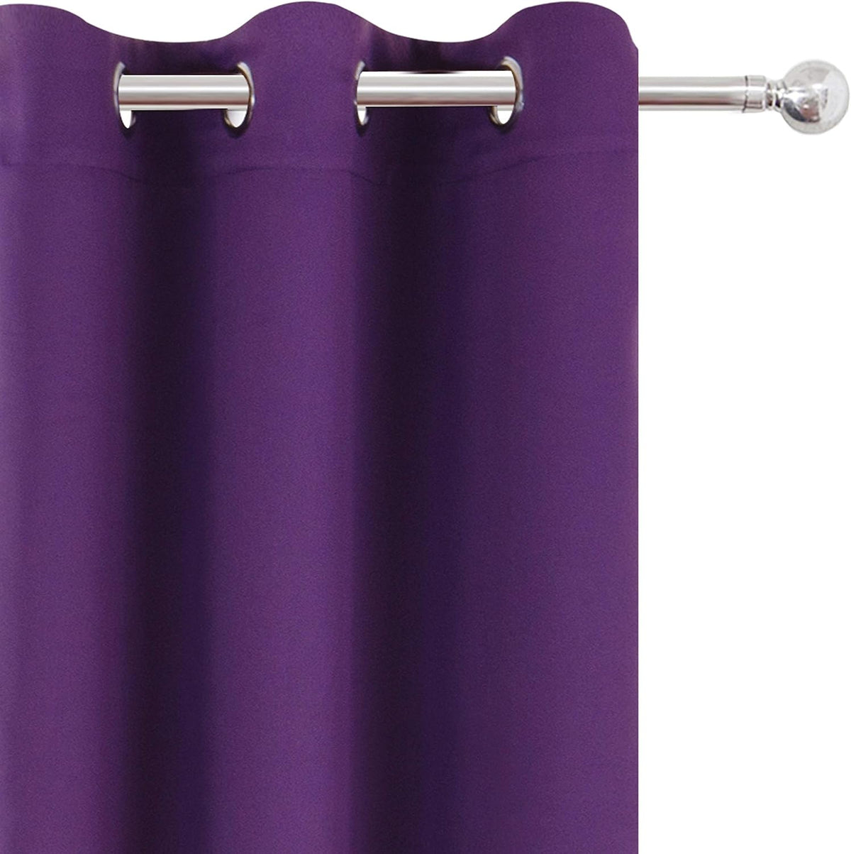 Lemomo Blackout Curtains 42 x 84 Inch/Purple Curtains Set of 2 Panels/Room Darkening Curtains for Living Room and Bathroom 84 Inch silver