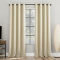 Sun Zero Nordic 2-Pack Theater Grade Noise Reducing Extreme 100% Blackout Grommet Curtain Panel Pair, 52" x 96, Cream Off-White