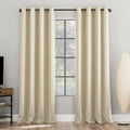 Sun Zero Nordic 2-Pack Theater Grade Noise Reducing Extreme 100% Blackout Grommet Curtain Panel Pair, 52" x 84, Cream Off-White