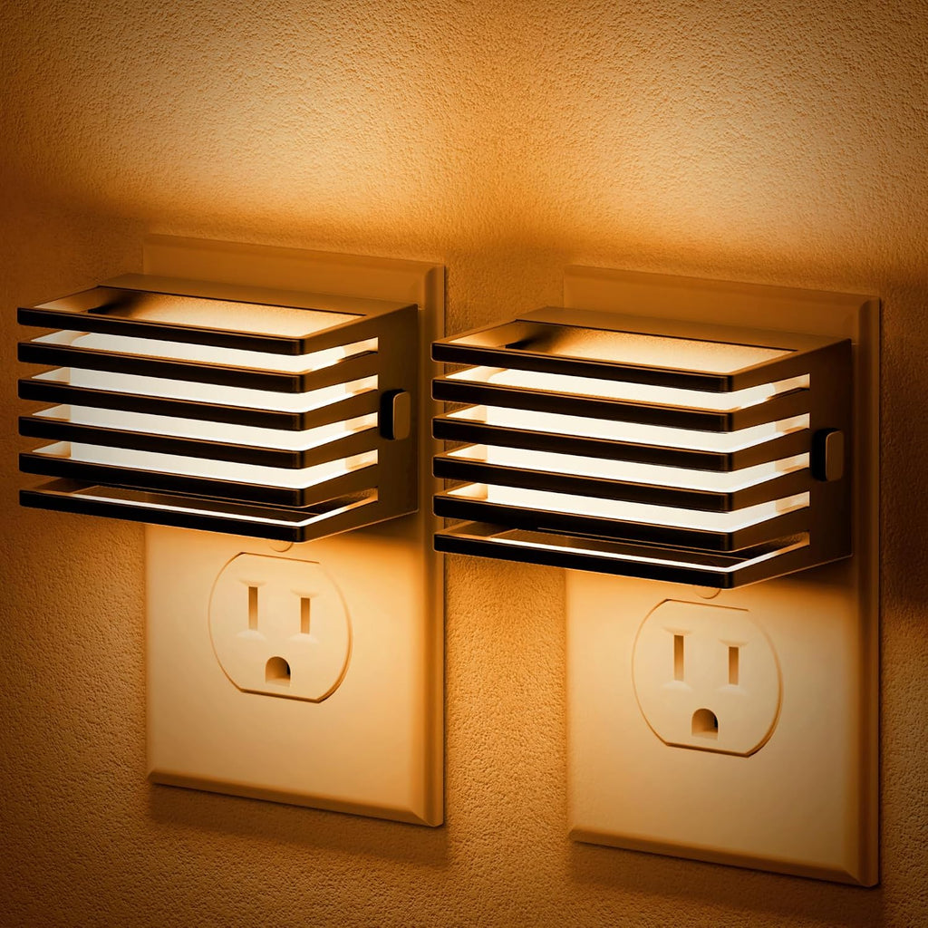 JandCase Amber Night Light, [2 Pack] Night Lights Plug into Wall with Dusk to Dawn Sensor, Dimmable Plug in Night Light, Adjustable…