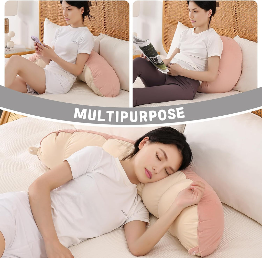 Peallow(Pat. Pend) – Long Round Body Pillow for Adults, Bolster Pillow for Sleeping, Soft and Supportive Pillow for Sleeping & Lumbar…