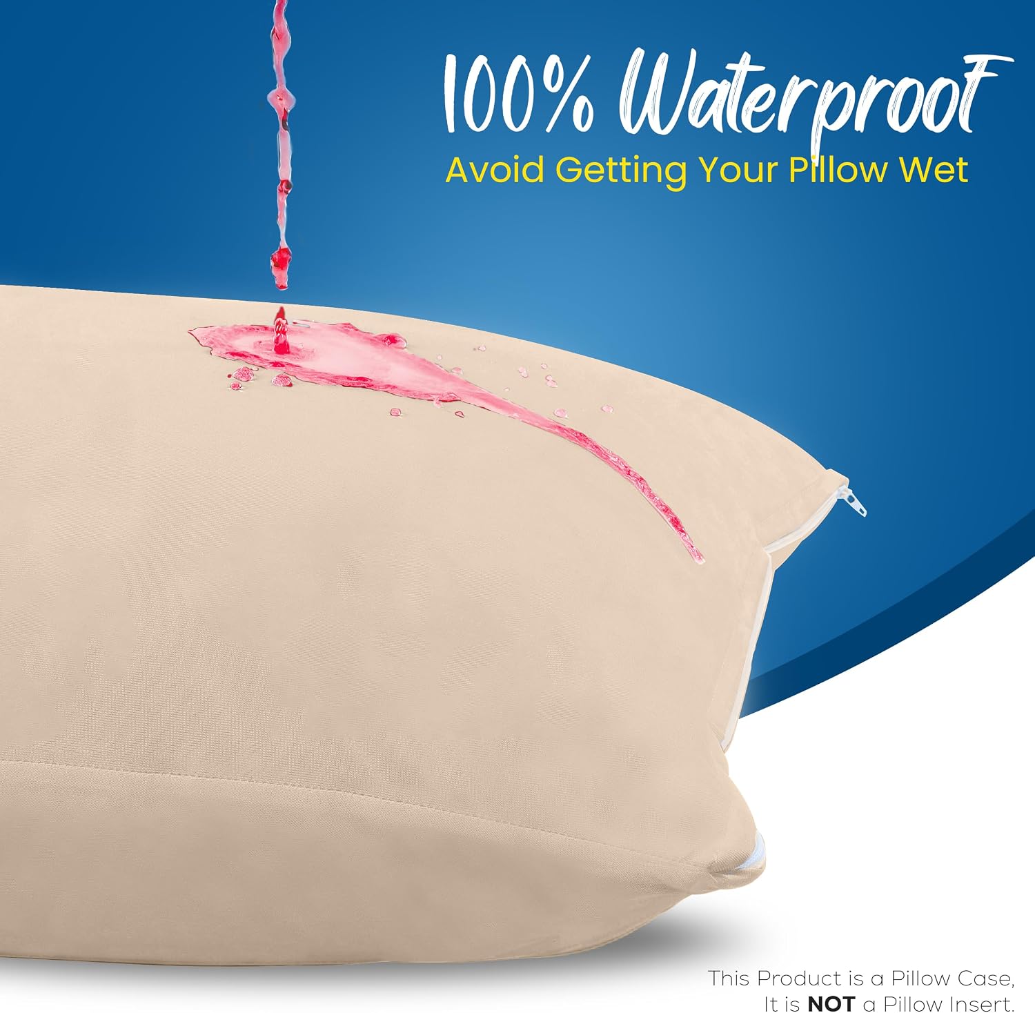 Utopiabedding Utopia Bedding 100% Waterproof Pillow Protectors with Zipper Queen Size (Set of 4), Bed Bug and Dust Mite Proof Zippered Pill…