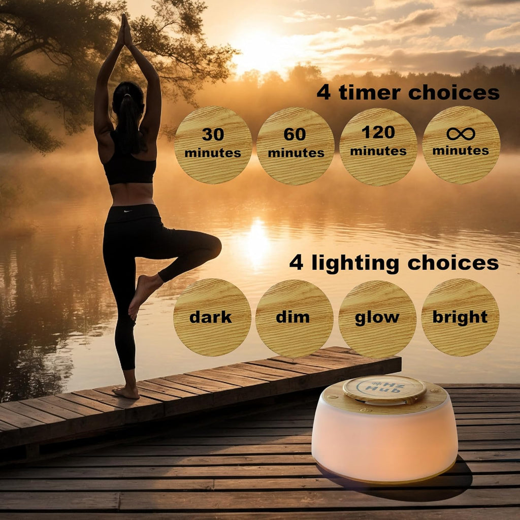 HzHub Solfeggio Frequency Sound Machine — 432 Hz, 528 Hz & 10 Healing Frequencies + White Noise | Portable Frequency Generator for Healing,…