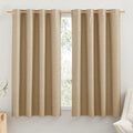NICETOWN 100% Absolutely Blackout Linen Curtains with Thermal Insulated White Liner, Camel, 52" Wide by 48" Long, 2 Pieces, Linen Blend…