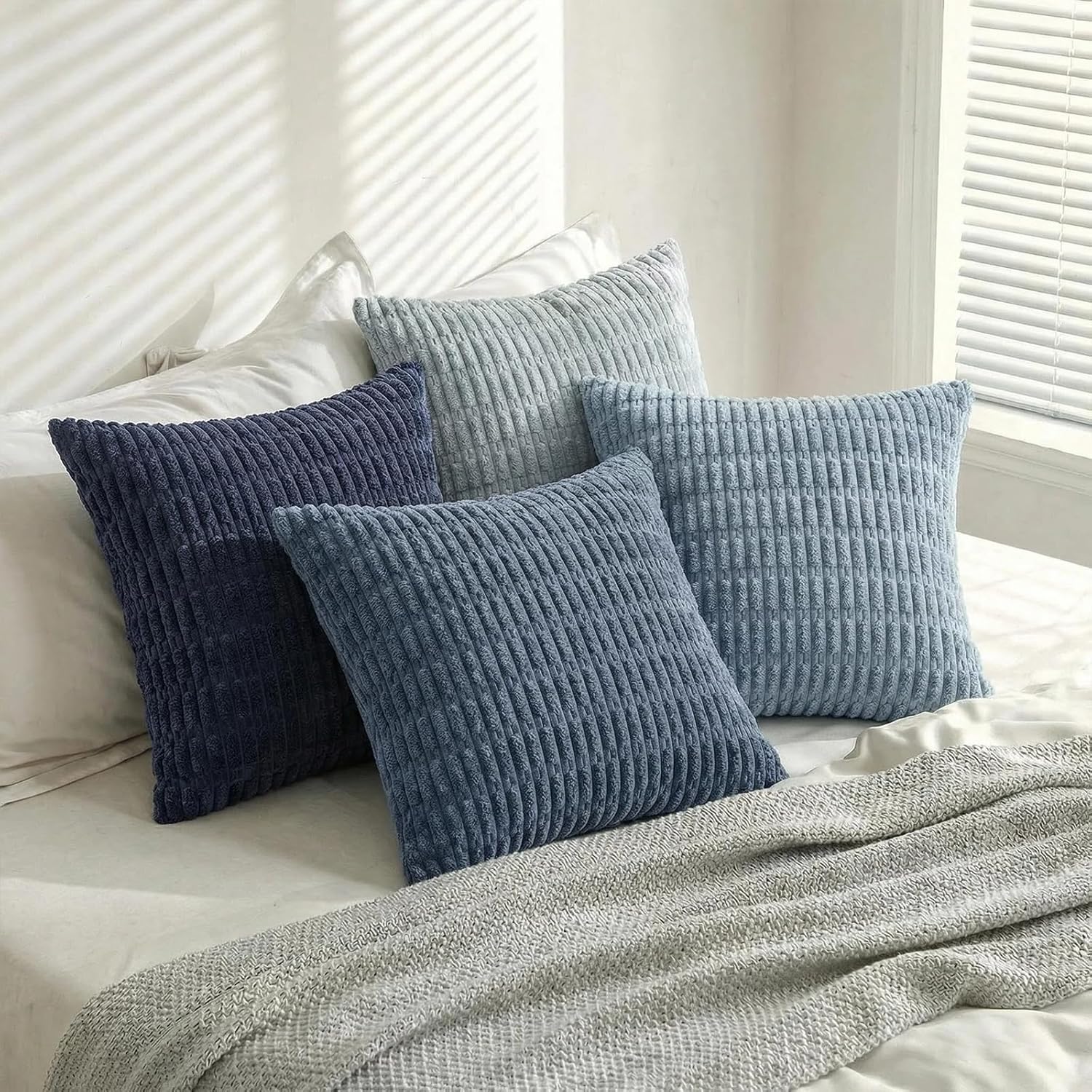Fancy Homi 4 Packs Decorative Throw Pillow Covers for Living Room Couch Bed, Modern Farmhouse Boho Home Décor Accent Cushion Case, 18" x…