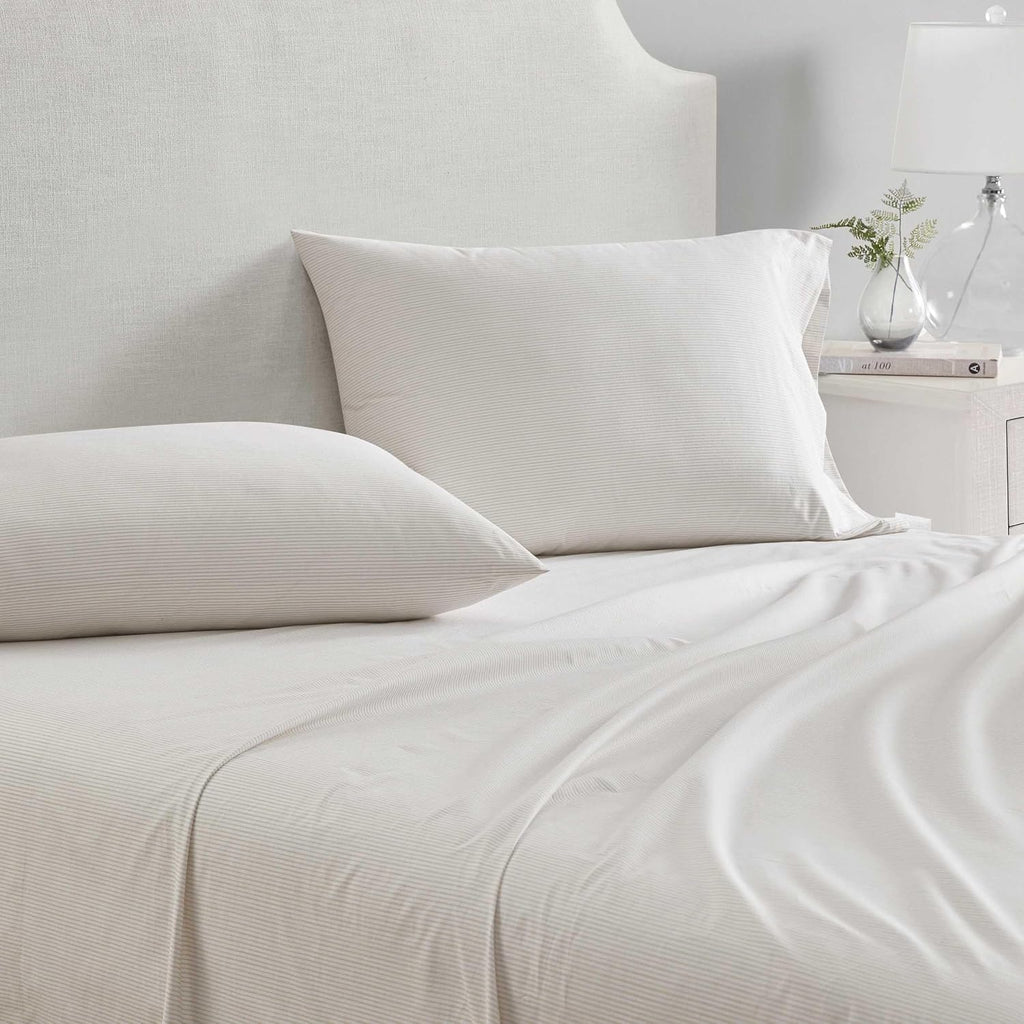 MarthaStewart Martha Stewart - Queen Size Sheets Set, Crisp & Tailored Cooling Sheets w/a Naturally Smooth Cotton Percale Lightweight Feel…