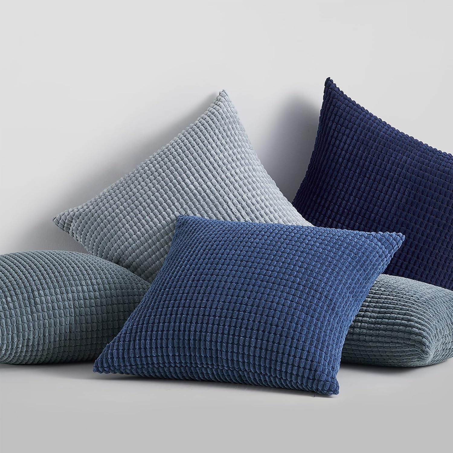 Topfinel 4 Packs Blue Decorative Throw Pillow Covers 16x16 Inch for Living Room Couch Bed Sofa, Boho Western Farmhouse Home Decor, Square S…
