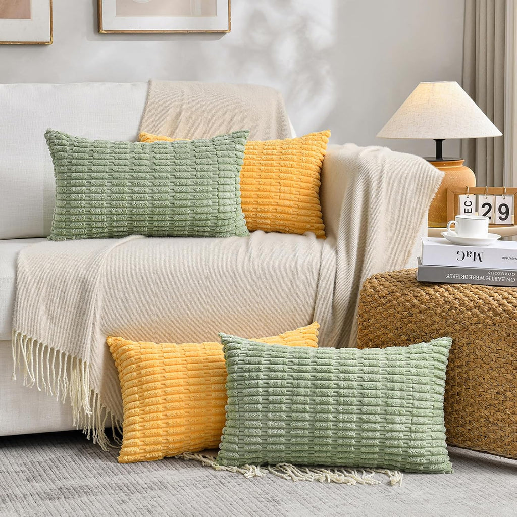 Fancy Homi 4 Packs Decorative Throw Pillow Covers for Living Room Couch Bed, Modern Farmhouse Boho Home Décor Accent Cushion Case, 20" x…