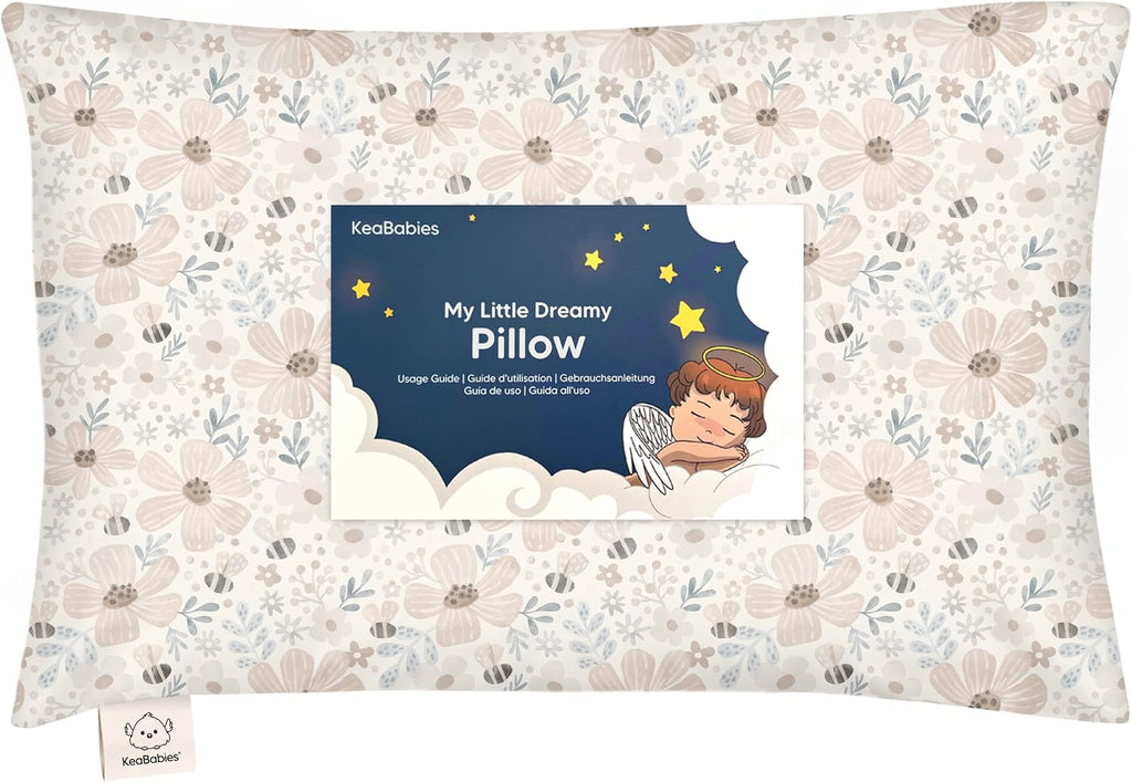 Toddler Pillow with Pillowcase - 13x18 My Little Dreamy Kids Travel Bed Pillows for Sleeping, Organic Cotton Small Pillowcase, Soft &…