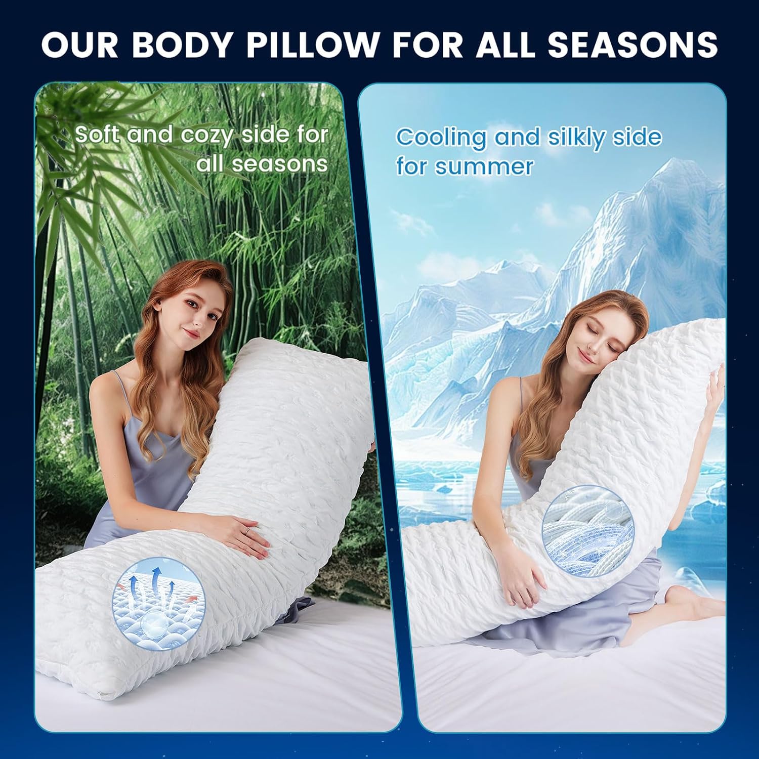KUCEY Body Pillow for Side Sleeper with Neck and Shoulder Pain, Adjustable Shredded Memory Foam Pillows, Cooling Pillow for hot Sleepers…