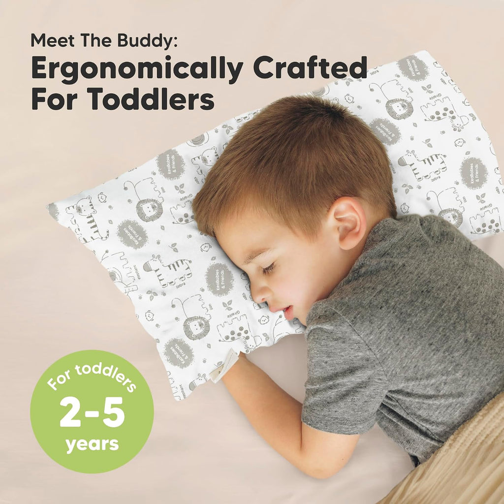 Toddler Pillow with Pillowcase - 10x18 My Little Dreamy Kids Travel Bed Pillows for Sleeping, Organic Cotton Small Pillowcase, Soft &…