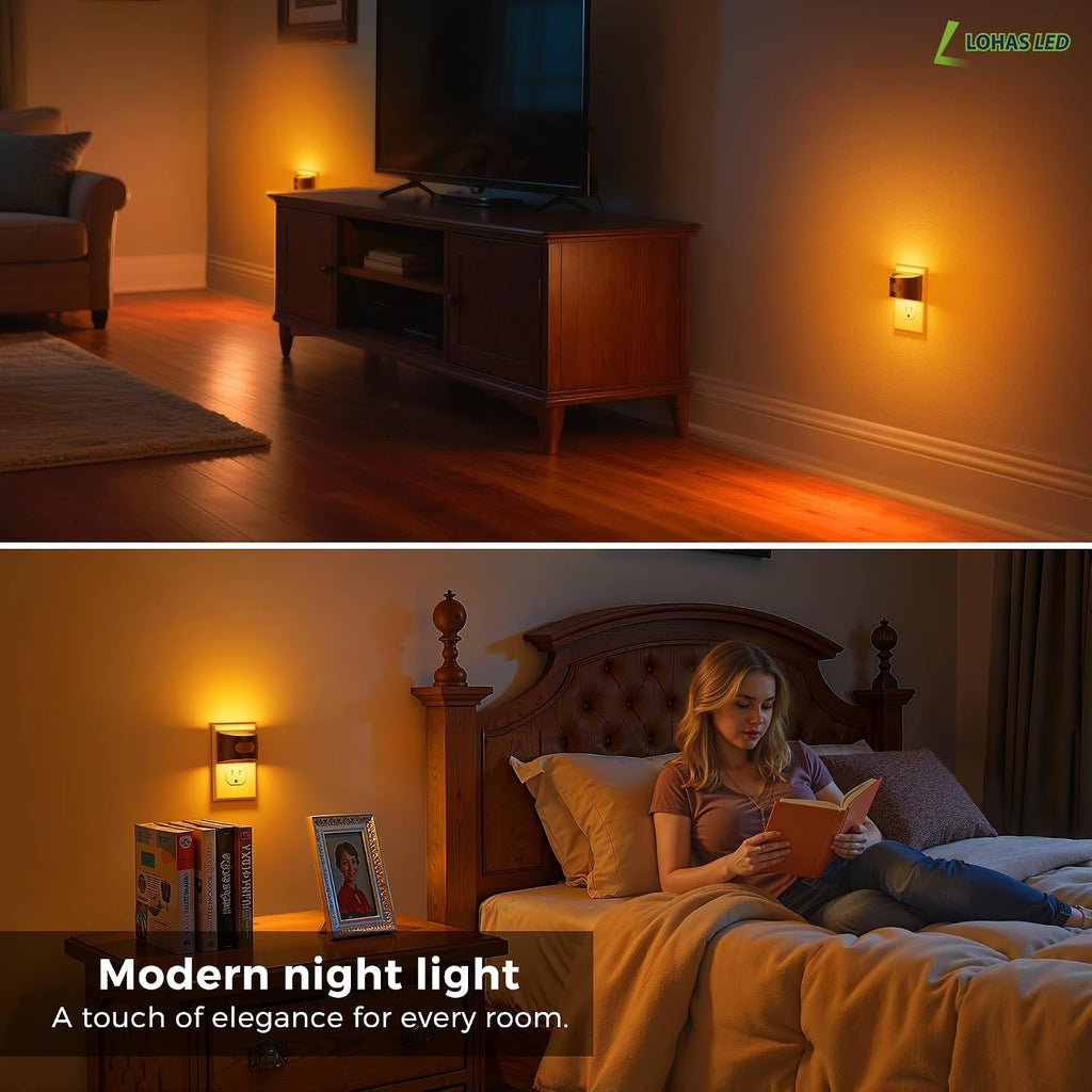 L LOHAS LED Night Light with Motion Sensor & Dusk to Dawn Sensor, Night Lights Plug into Wall with 30-100lm Adjustable Brightness…