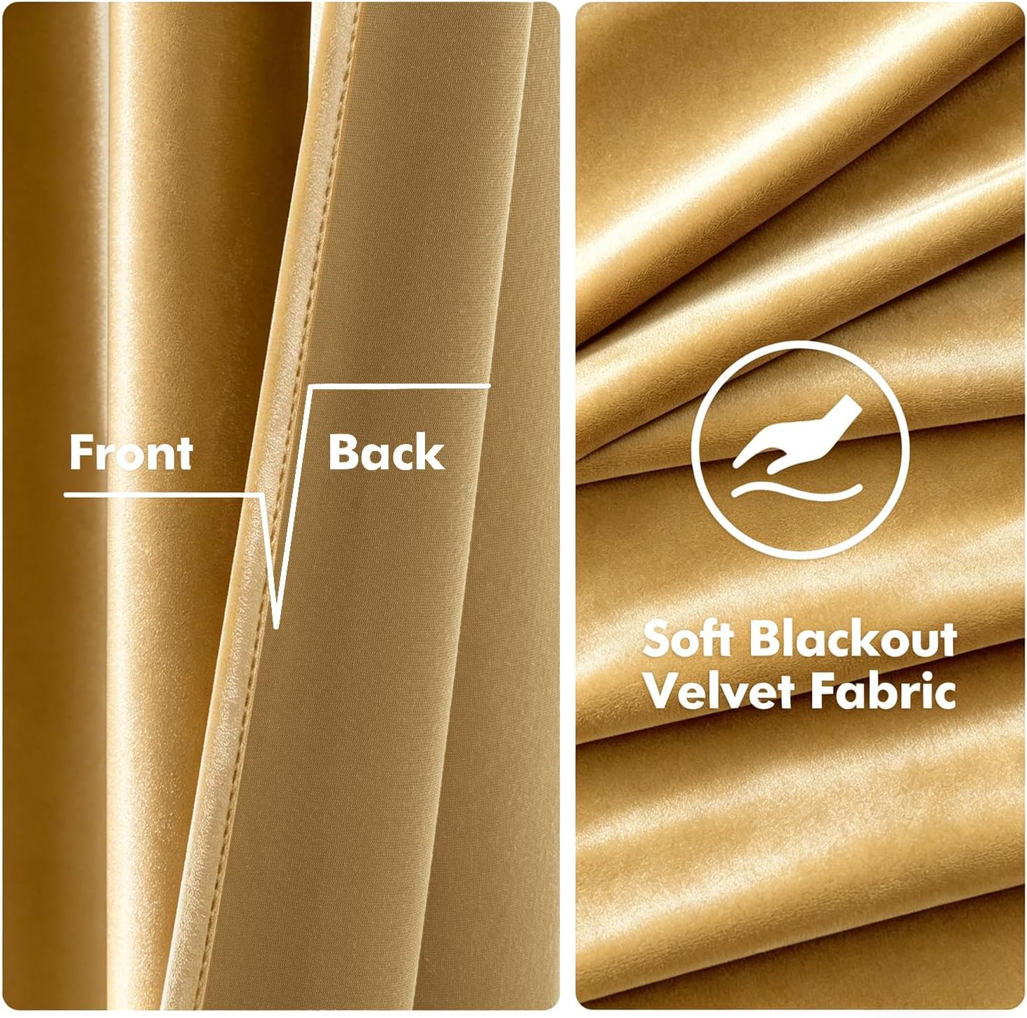 MIULEE Velvet Curtains Golden Elegant Grommet Thermal Insulated Soundproof Room Darkening Curtains/Drapes for Classical Living Room…