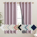 NICETOWN Pink Vintage Linen 100% Blackout Curtains for Living Room, Thermal Insulated Curtains 63" Long, Noise Reducing Window Treatment…
