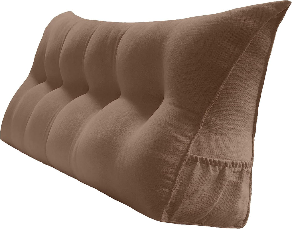 Peachwell Handmade Headboard Pillow-King Size Wedge Support Large Bolster Cushion Headboard Backrest Pillow for Bed Rest with Two Large…