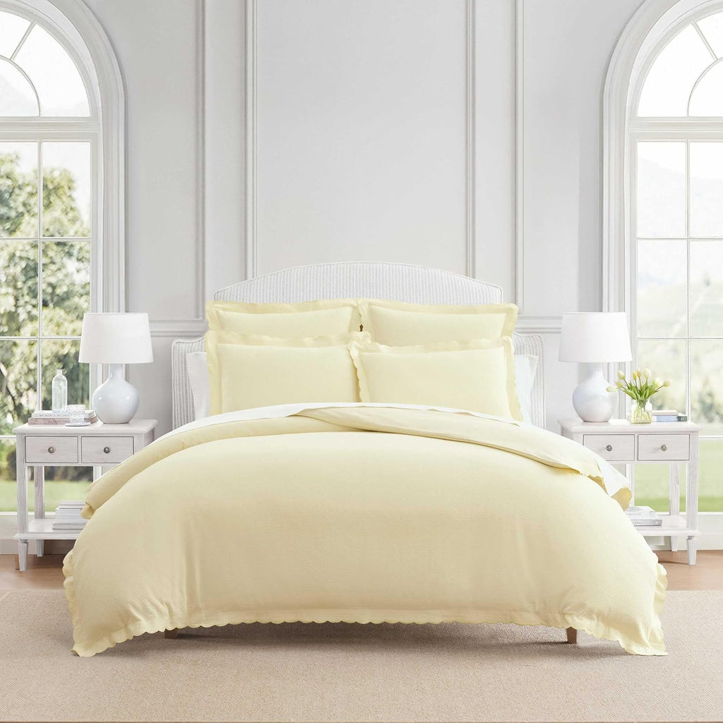 MarthaStewart Martha Stewart - King Duvet Cover Set, 100% Soft Cotton Blend Bedding, Corner Ties & Button Closure, 3 Piece Bed Set with Mat…