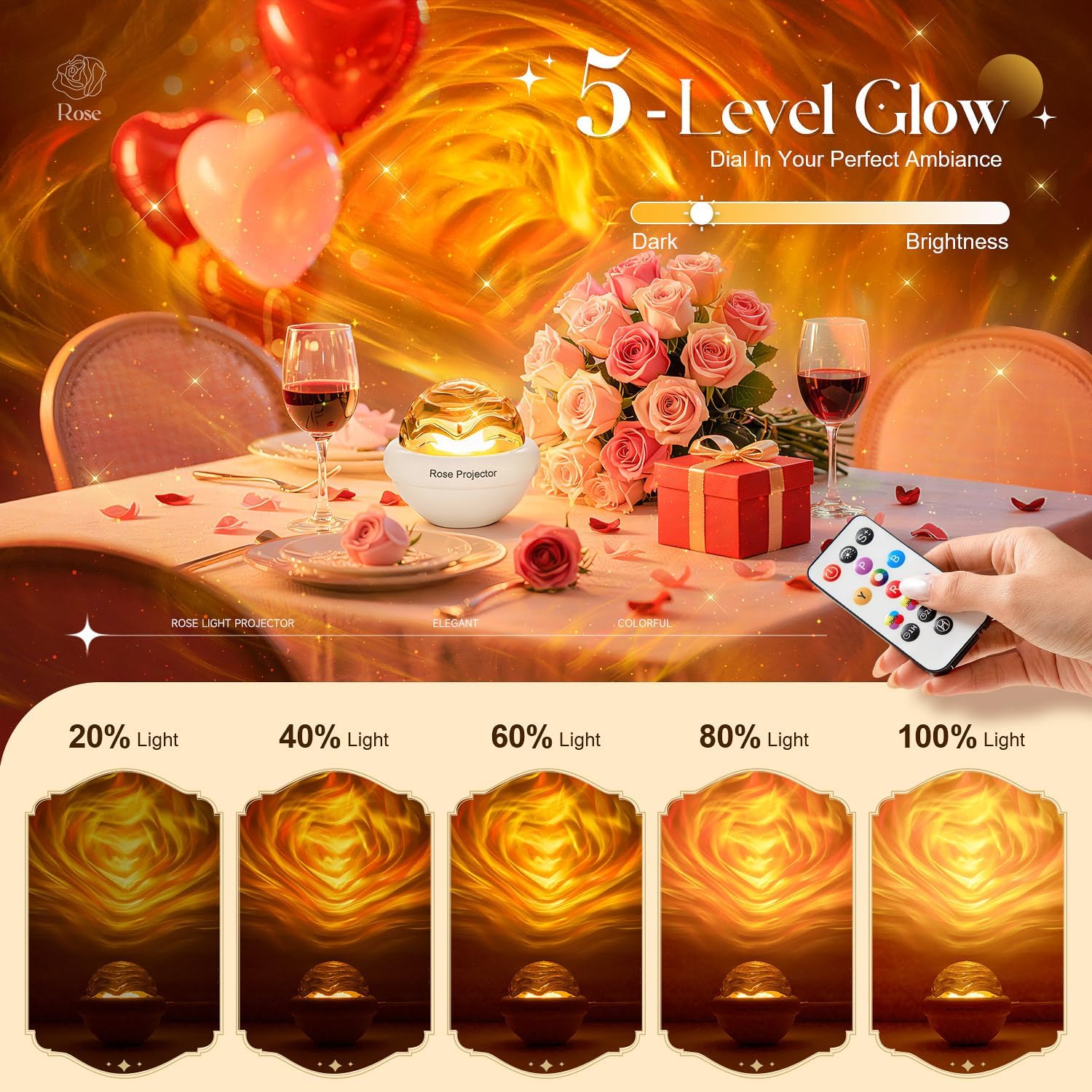 pikoy Rose Birthday Gifts for Women Flower Lamp with 11 Mixed+4 Solid Colors, Dimmable Mothers Day Gifts for Mom, Sunset Lamp Ambient Light…