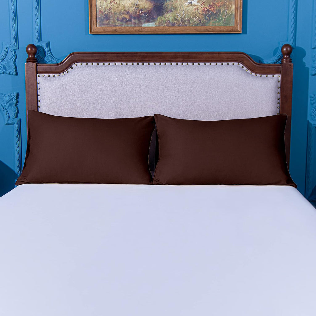 Ntbay King Pillowcase Set - 2 Pack Brushed Microfiber 20x36 Pillowcases - Soft, Wrinkle-Free, Fade-Resistant, Stain-Resistant, Dark Brown P…