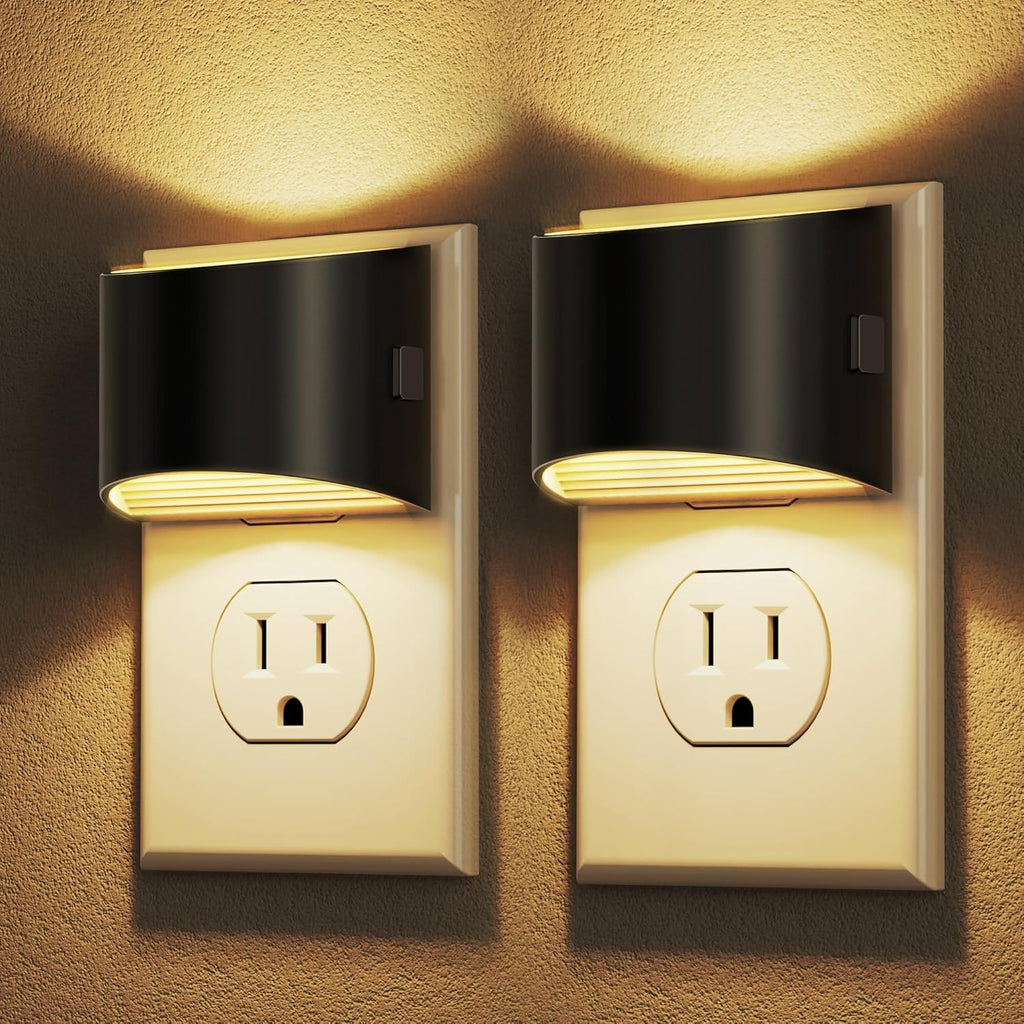 DORESshop LED Night Light[2 Pack], Night Lights Plug into Wall, 3 Level Brightness Adjustable Plug in Night Light, Dusk to Dawn Sensor…