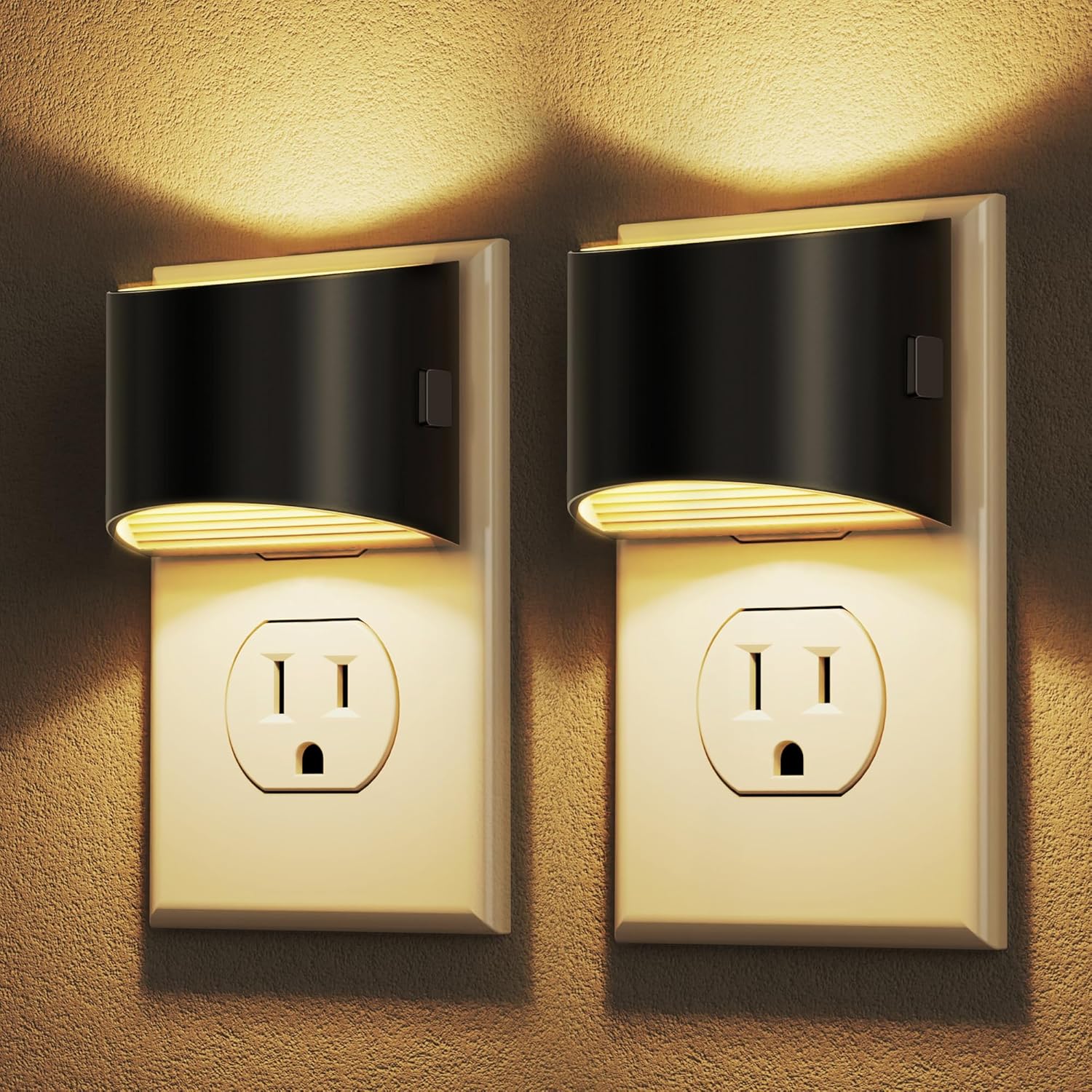 DORESshop LED Night Light[2 Pack], Night Lights Plug into Wall, 3 Level Brightness Adjustable Plug in Night Light, Dusk to Dawn Sensor…