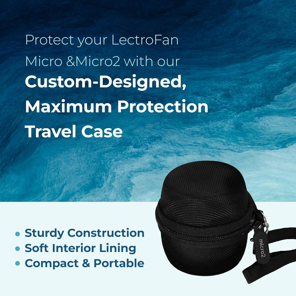 Adaptive Sound Technologies Carrying Case for LectroFan Micro & Micro2 - Case for Sound Machine - Hybrid Shell Type Exterior with Pocket…