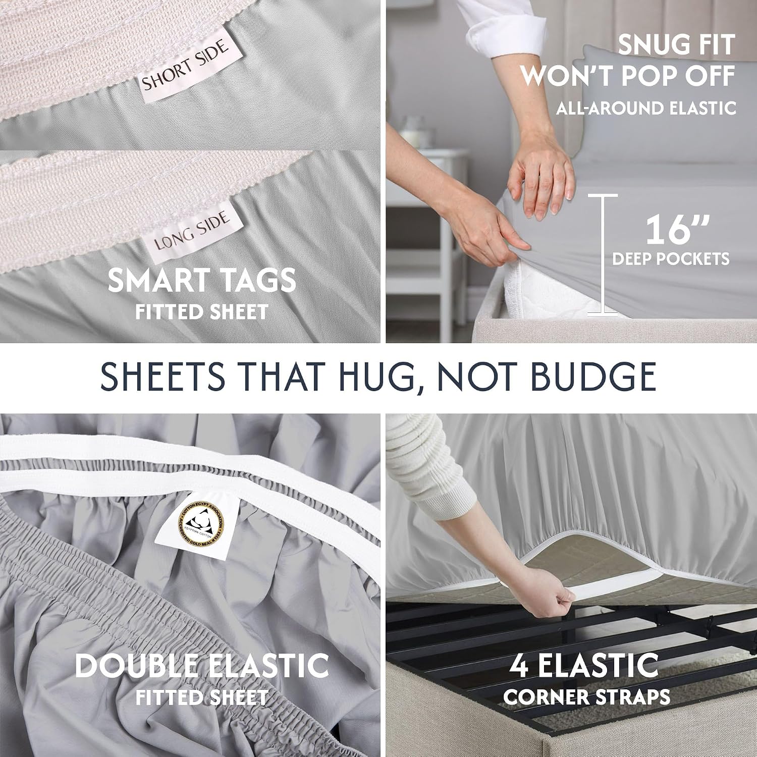 SweaveBedding 100% Egyptian Cotton Percale Sheets King Size - Genuine Luxurious 400 Thread Count - Naturally Crisp, Breathable, Skin-Friend…