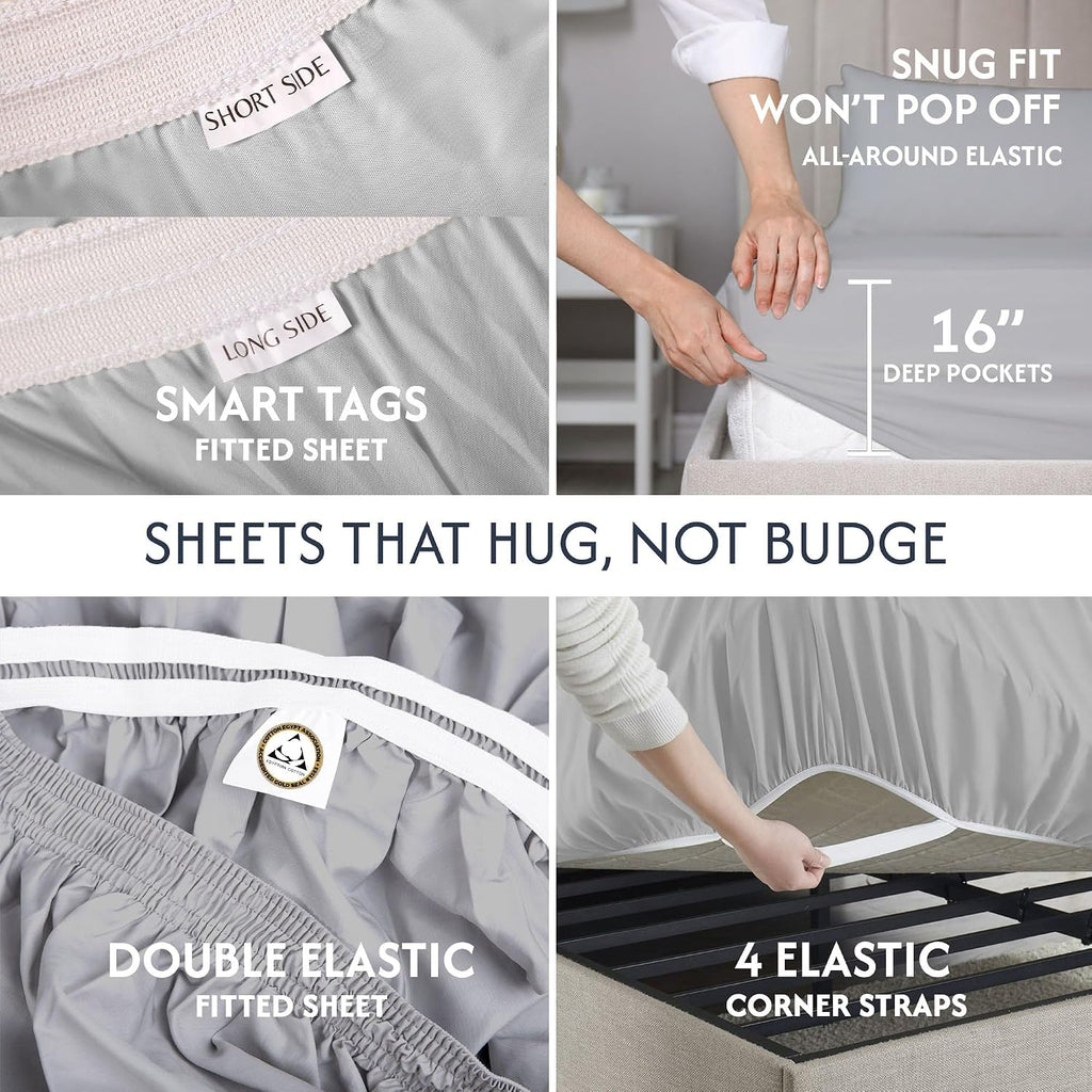 SweaveBedding 100% Egyptian Cotton Percale Sheets Full Size -Genuine Luxurious 400 Thread Count - Naturally Crisp, Breathable, Skin-Friendl…