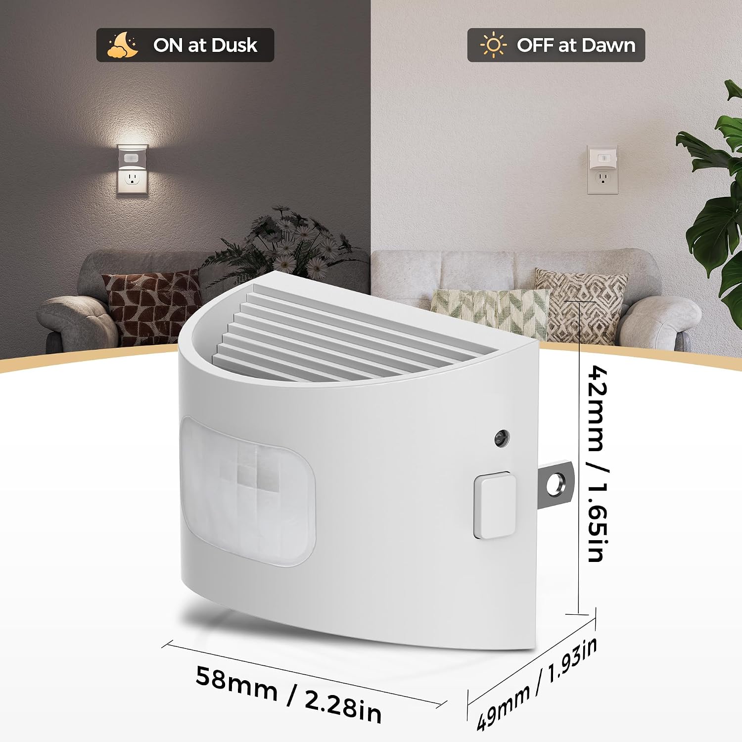 DORESshop LED Night Light[2 Pack], Night Lights Plug into Wall, 3 Mode Plug in Night Light with Motion Sensor, Dusk to Dawn Sensor…