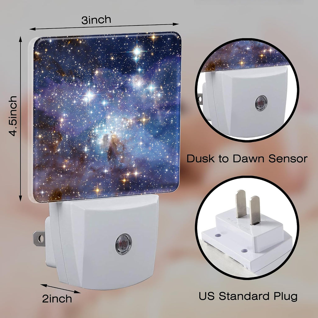 Deep Universe Nebula Night Light Plug into Wall, Galaxy Space with Stars Dusk to Dawn Night Light Plug in,0.5w Energy Saving Sleep…