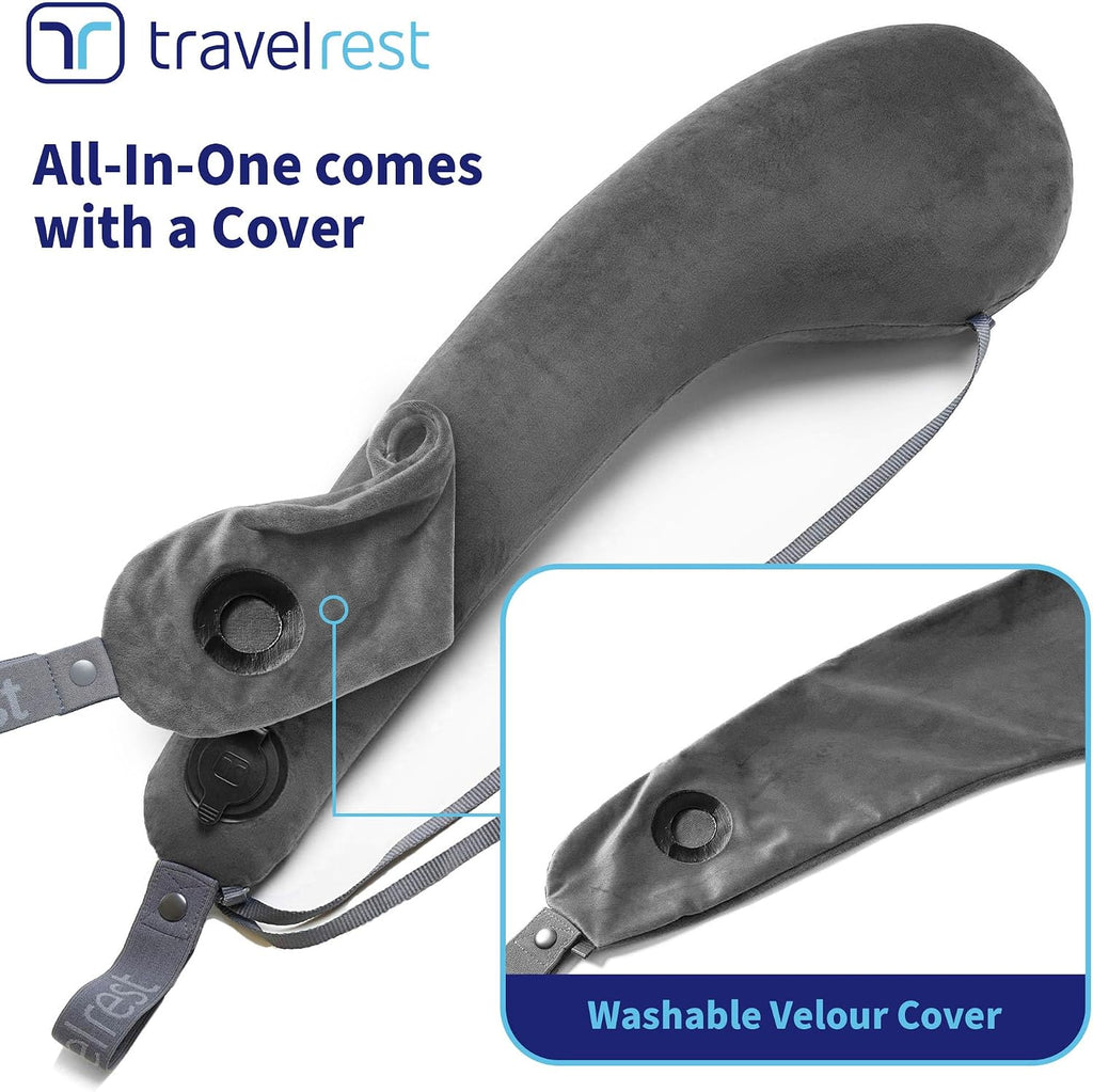 TRAVELREST All-in-One Travel Neck Support & Body Pillow - Airplane Pillow for Long Flight Comfort, Travel Essentials, Sleeping…