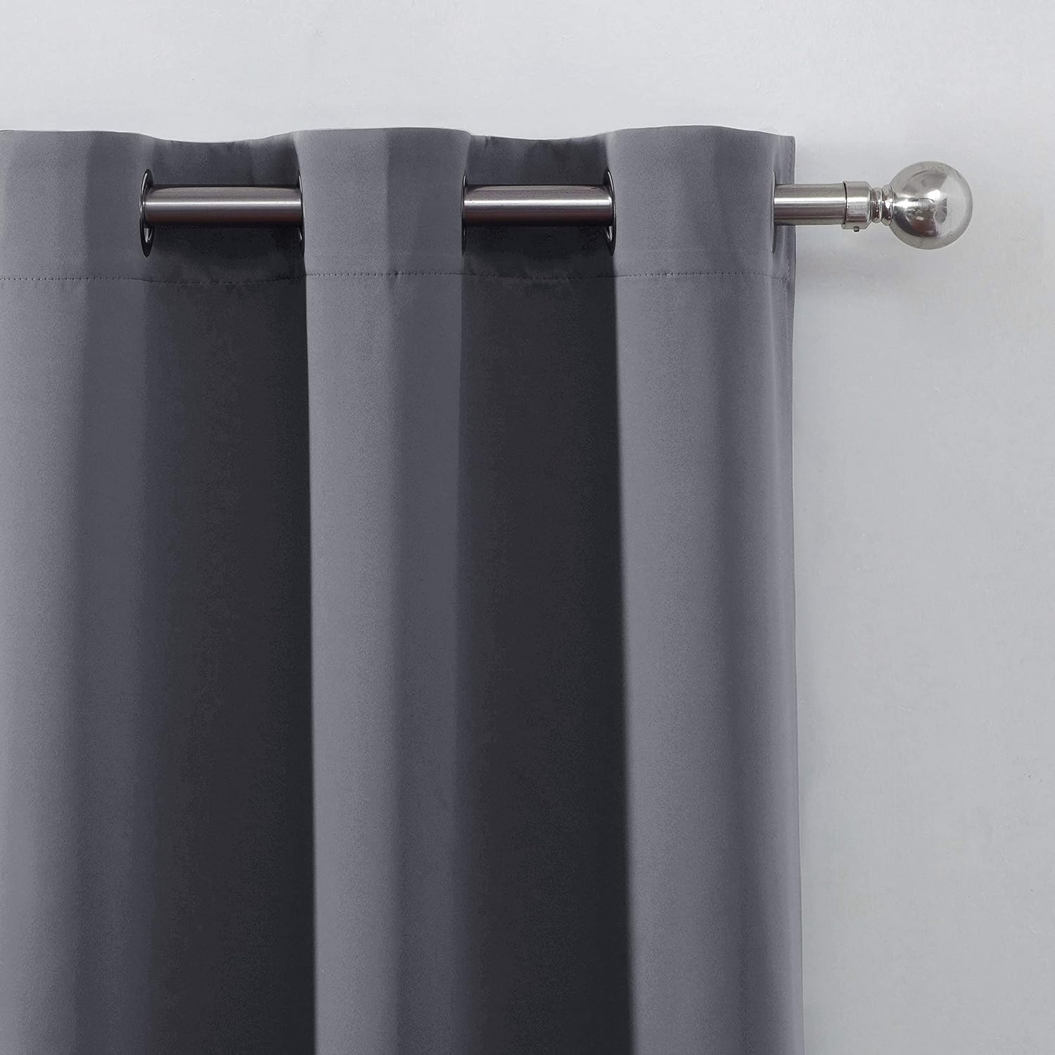 LEMOMO Grey Thermal Blackout Curtains/42 x 63 Inch/Set of 2 Panels Room Darkening Curtains for Bedroom