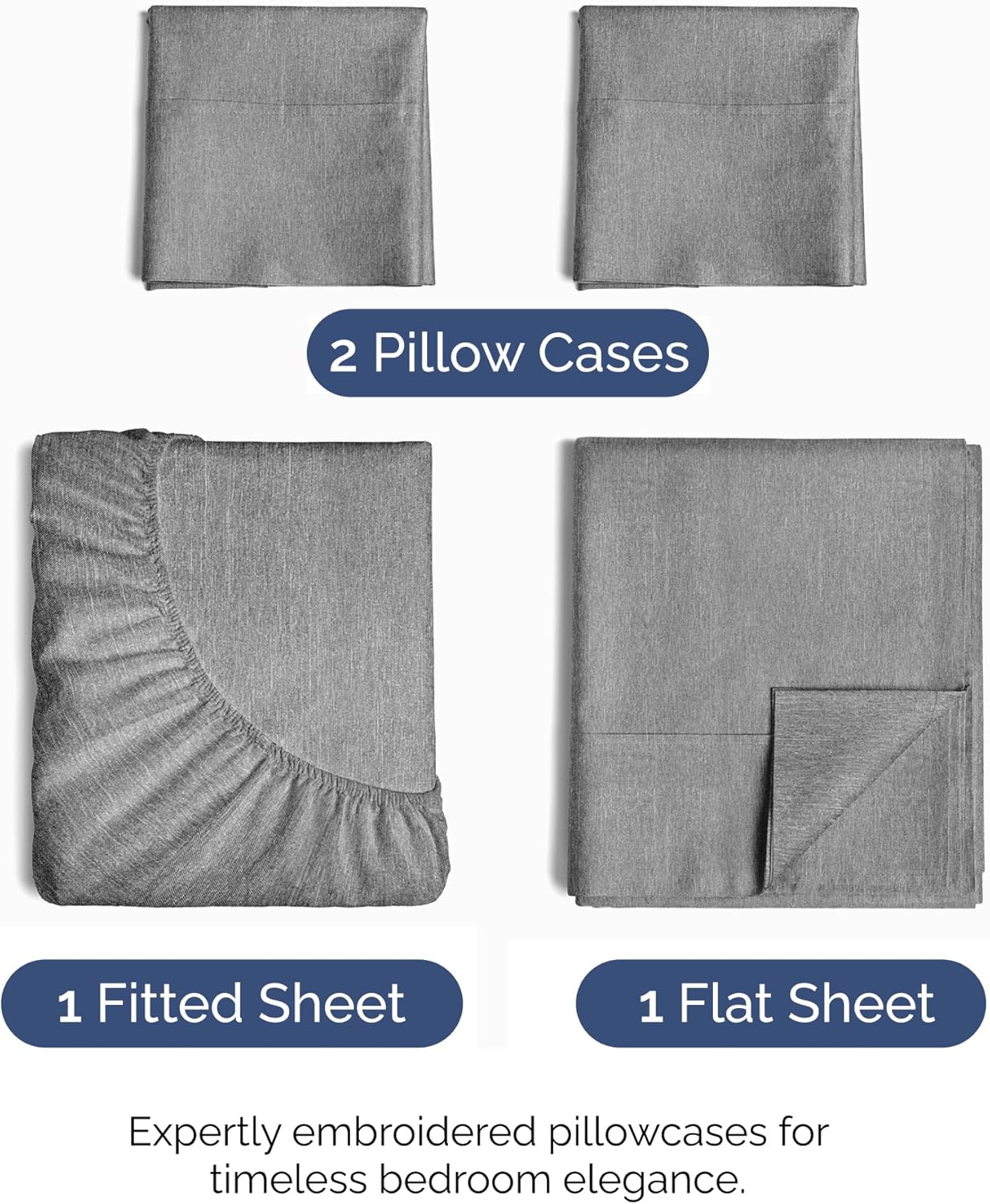 Full Size 4 Piece Sheet Set - Comfy Breathable & Cooling Sheets - Hotel Luxury Bed Sheets for Women & Men - Deep Pockets, Easy-Fit, Soft…