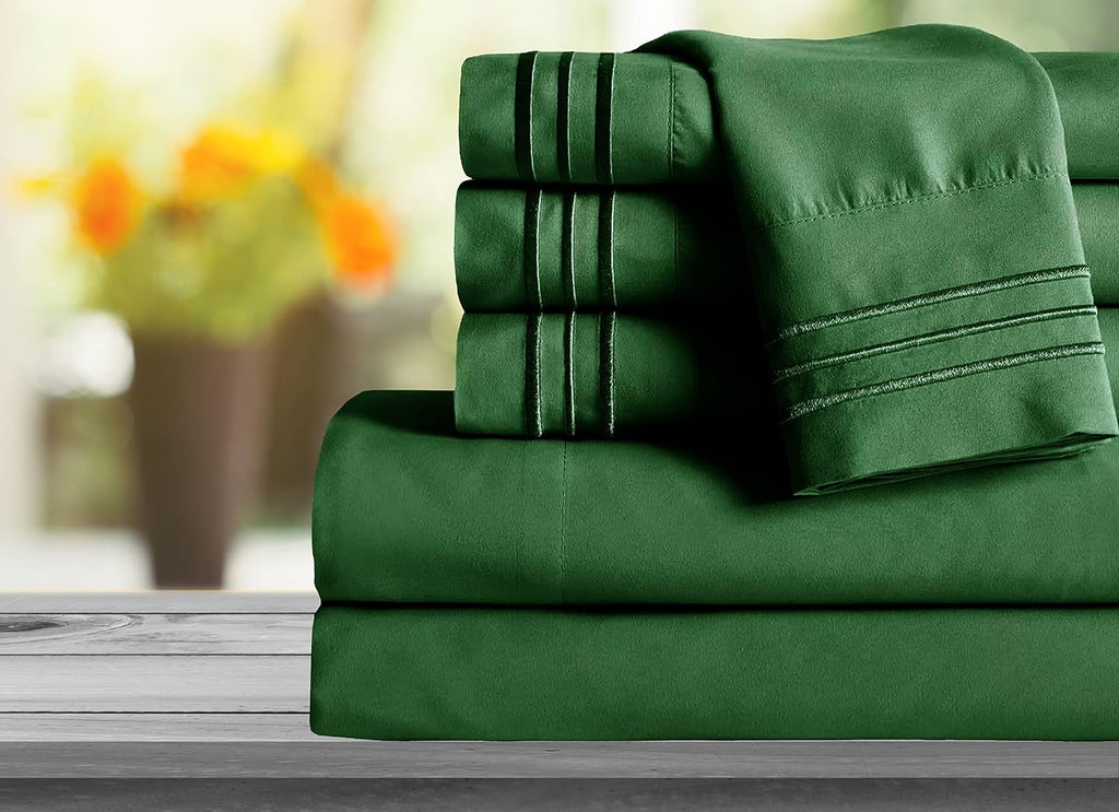 MocassiLuxuryBedding Mocassi King Sheet Set - Luxury Hotel 1800 Premier Bedding Sheets & Pillowcases - Ultra Soft Breathable & Cooling Bed…