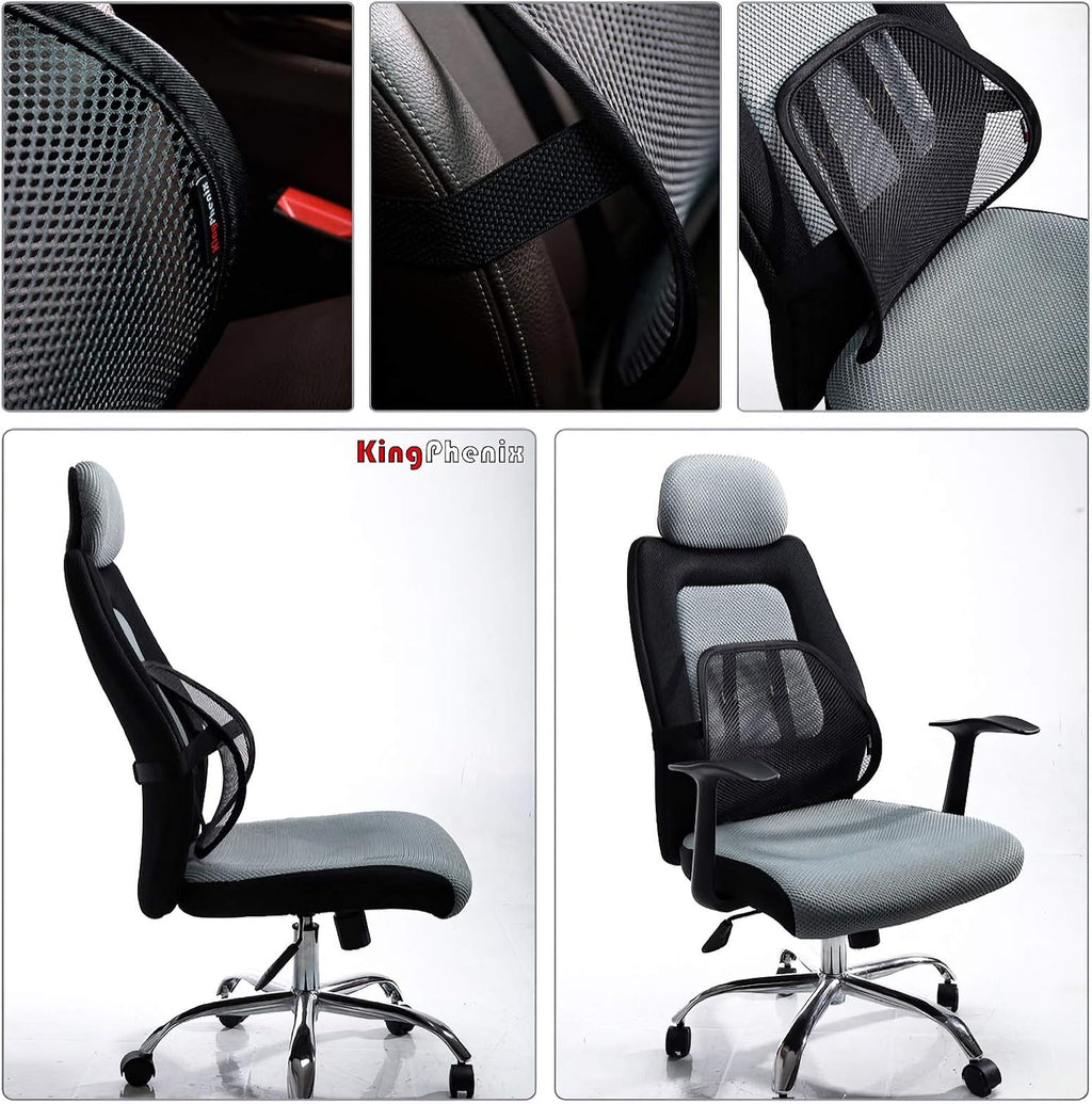 kingphenix Lumbar Support (2 Pack) with Breathable Mesh, Suit for Car, Office Chair