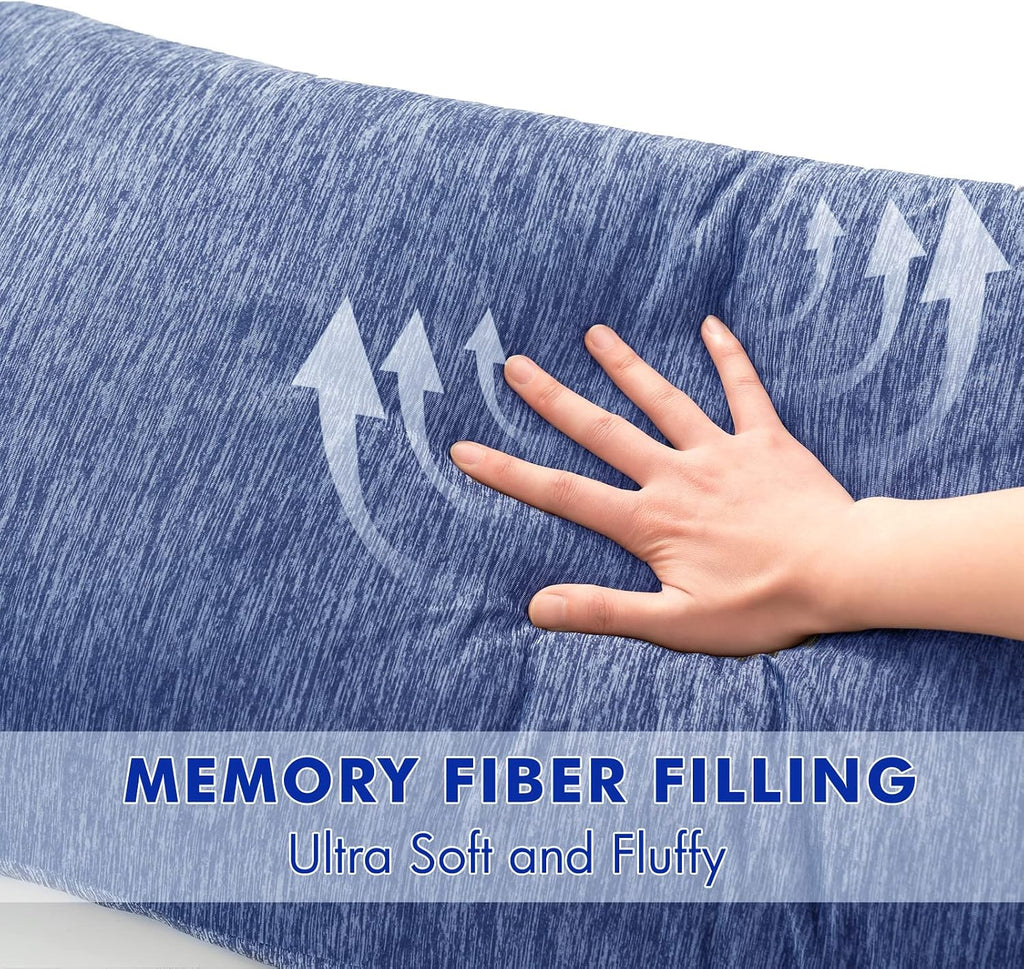 MIULEE Body Pillow for Adults Shredded Memory Foam for Sleeping - Firm and Fluffy Long Pillow w/Removable Cooling Breathable Pillowcase…