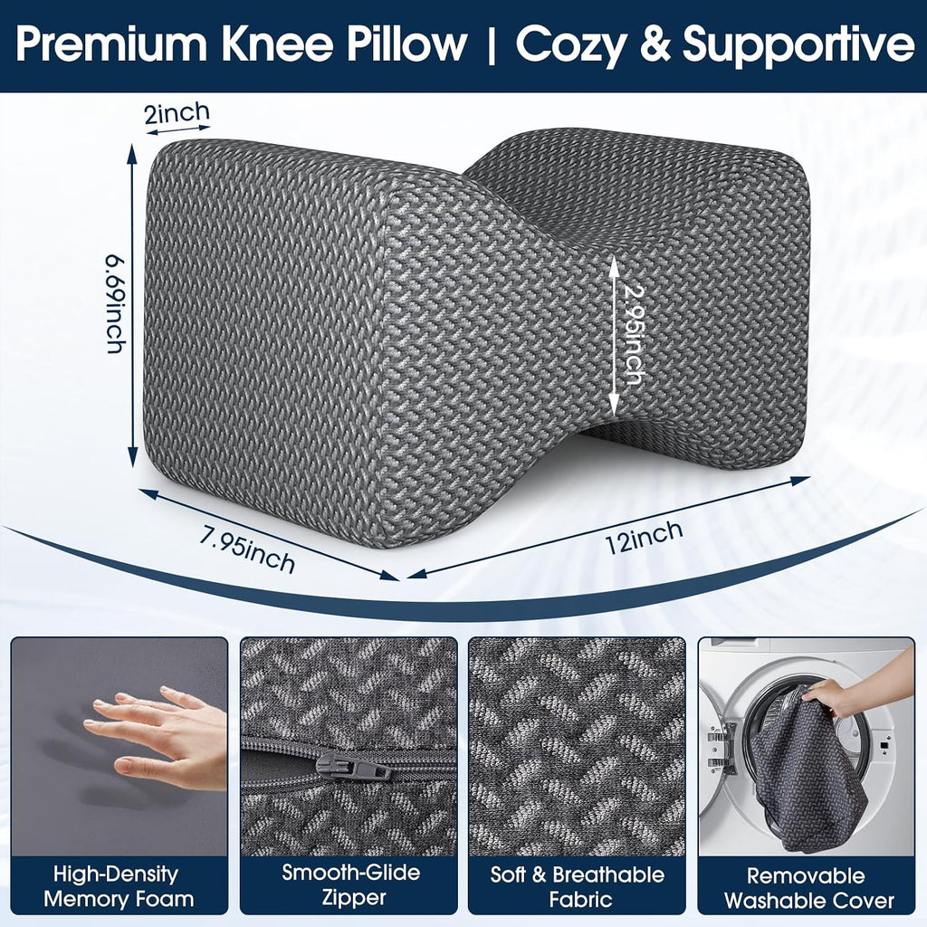 BlissTrends Memory Foam Knee Pillow, Knee Pillow for Side Sleepers, Leg Pillows for Sleeping Blood Circulation, Elevation Pillow for…