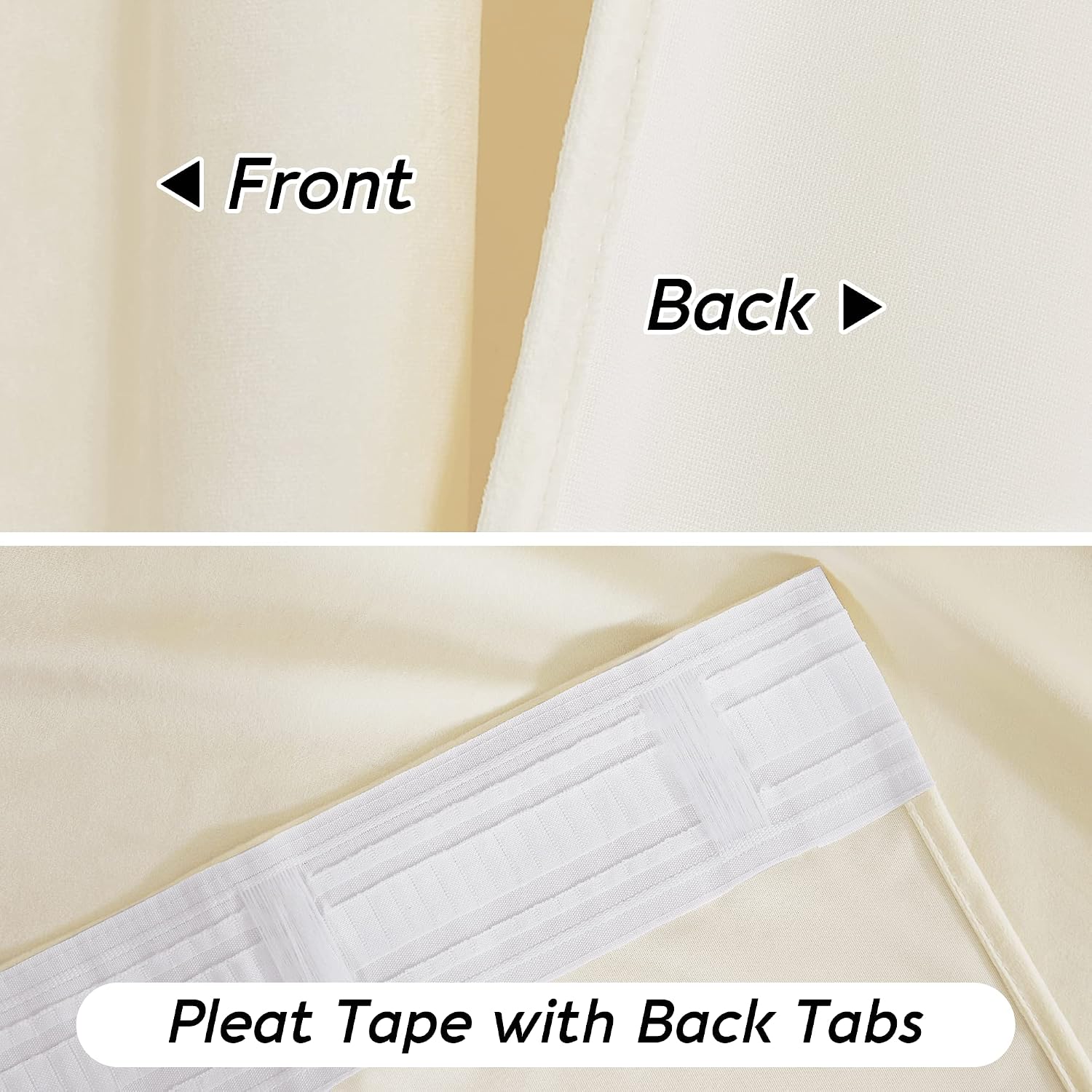 Rybhome RYB HOME Cream Velvet Curtains 84 inch, Light Dimming White Window Curtains for Living Room Thermal Insulated Privacy Backdrop with…