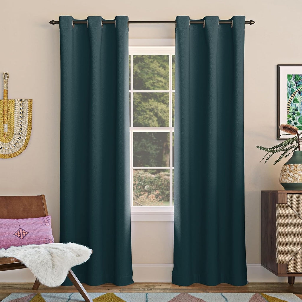 Sun Zero Easton Energy Saving Blackout Grommet Curtain Panel, 40" x 54", Teal