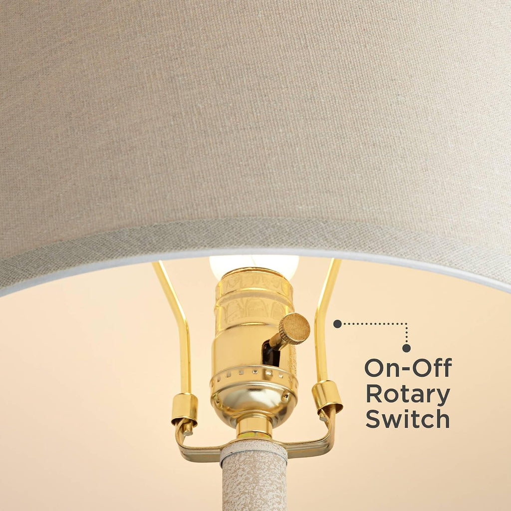 360 Lighting Romeo 23 1/2" High Jar Small Farmhouse Rustic Natural Cottage Coastal Accent Table Lamps Set of 2 Beige Distressed Earth…
