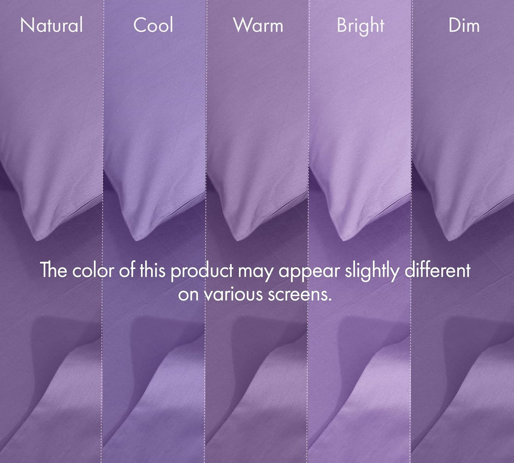 Ruvanti 100% Cotton Percale Sheets King Size 6 Piece Set, Cooling Bed Sheets for Hot Sleepers, Deep Pocket 16”, Breathable Lightweight & Du…